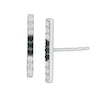 Thumbnail Image 0 of 0.12 CT. T.W. Enhanced Black and White Diamond Bar Stud Earrings in Sterling Silver