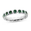 Stackable Expressions™ Green Crystal May Birthstone Eternity Band in Sterling Silver