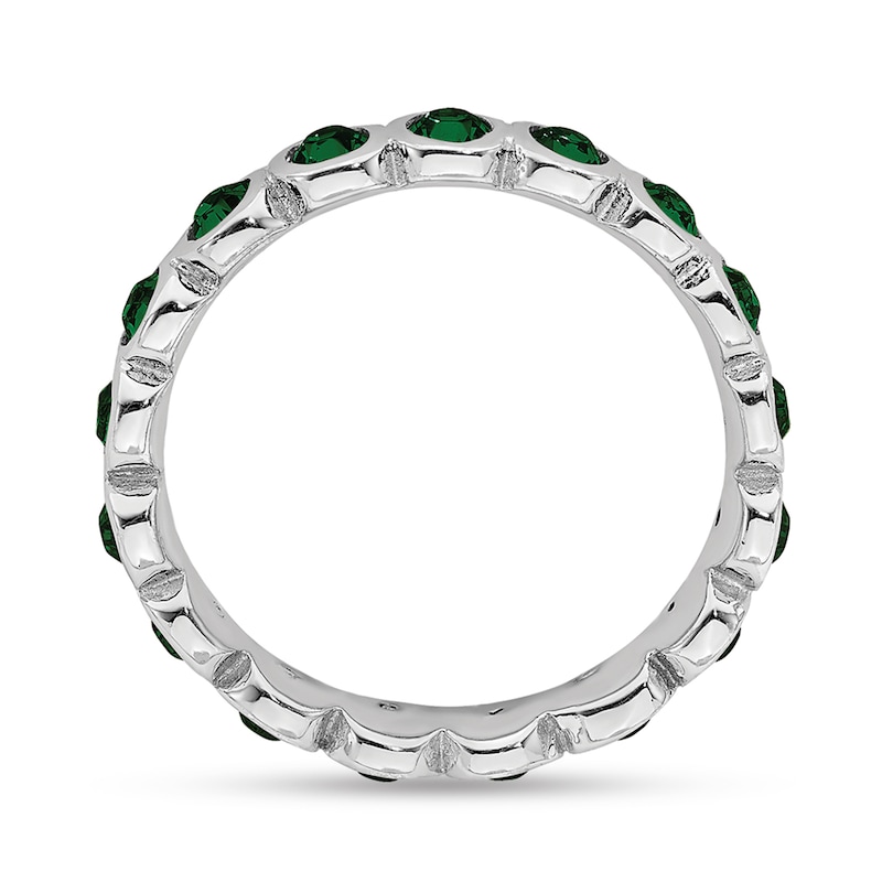 Stackable Expressions™ Green Crystal May Birthstone Eternity Band in Sterling Silver|Peoples Jewellers