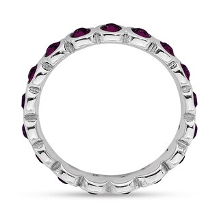 Stackable Expressions™ Purple Crystal June Birthstone Eternity Band in Sterling Silver