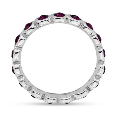 Stackable Expressions™ Purple Crystal June Birthstone Eternity Band in Sterling Silver