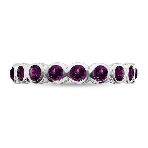 Stackable Expressions™ Purple Crystal June Birthstone Eternity Band in Sterling Silver