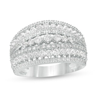 1.23 CT. T.W. Diamond Multi-Row Ring in 10K Gold