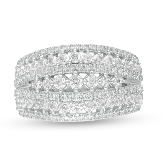 1.23 CT. T.W. Diamond Multi-Row Ring in 10K Gold