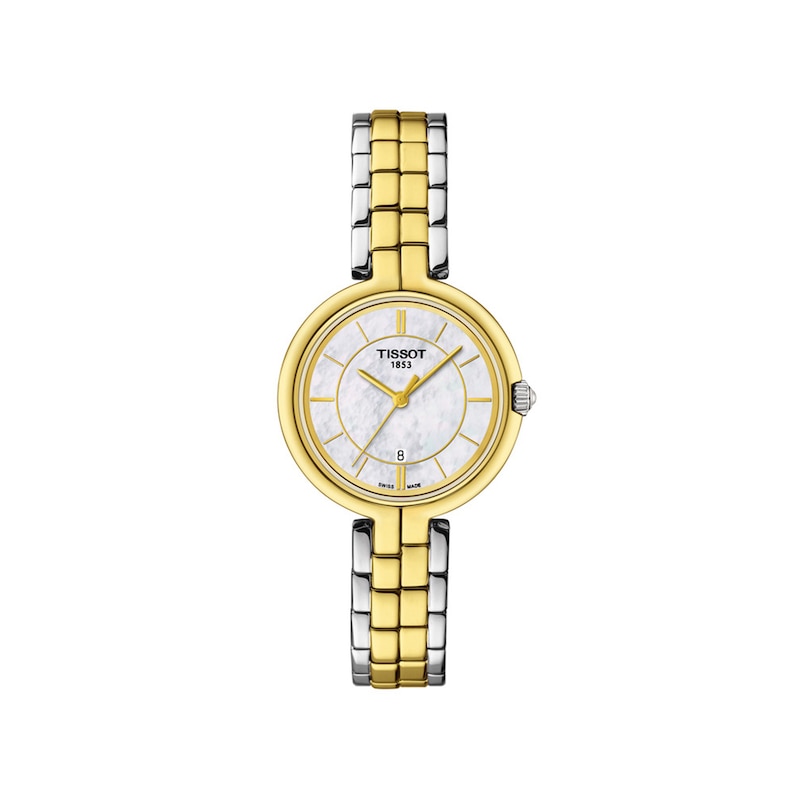 Ladies' Tissot Flamingo Two-Tone PVD Watch with Mother-of-Pearl Dial (Model: T094.210.22.111.01)|Peoples Jewellers