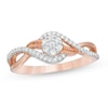 Thumbnail Image 0 of 0.18 CT. T.W. Composite Diamond Bypass Promise Ring in 10K Rose Gold