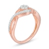 Thumbnail Image 2 of 0.18 CT. T.W. Composite Diamond Bypass Promise Ring in 10K Rose Gold