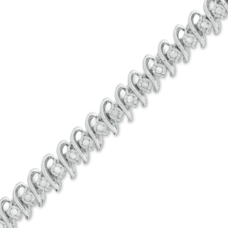 0.50 CT. T.W. Diamond "S" Tennis Bracelet in Sterling Silver - 7.5"