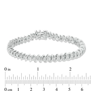 0.50 CT. T.W. Diamond "S" Tennis Bracelet in Sterling Silver - 7.5"