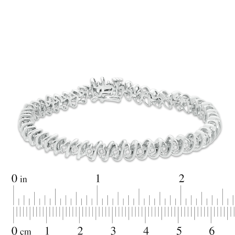 0.50 CT. T.W. Diamond "S" Tennis Bracelet in Sterling Silver - 7.5"