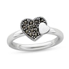 Thumbnail Image 0 of Stackable Expressions™ Marcasite Double Hearts Ring in Sterling Silver