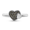 Thumbnail Image 2 of Stackable Expressions™ Marcasite Double Hearts Ring in Sterling Silver