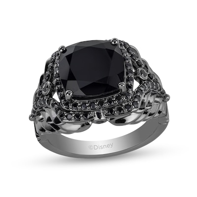 Enchanted Disney Villains Maleficent Onyx and 0.45 CT. T.W. Black Diamond Ring in Black Rhodium Sterling Silver