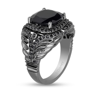 Enchanted Disney Villains Maleficent Onyx and 0.45 CT. T.W. Black Diamond Ring in Black Rhodium Sterling Silver