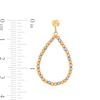 Thumbnail Image 2 of Diamond-Cut Beaded Open Teardrop Earrings in 14K Tri-Tone Gold