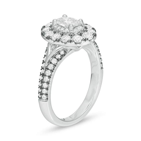 Vera Wang Love Collection 1.45 CT. T.W. Oval Diamond Frame Engagement ...