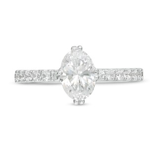 Vera Wang Love Collection 1.29 CT. T.W. Certified Oval Diamond Engagement Ring in 14K White Gold (I/SI2)