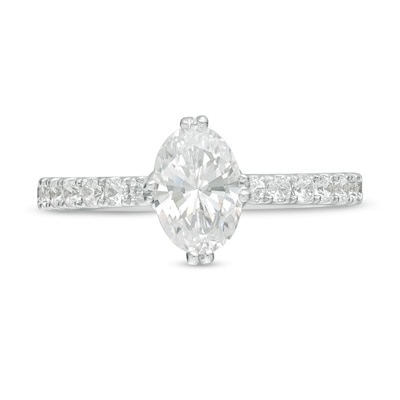 Vera Wang Love Collection 1.29 CT. T.W. Certified Oval Diamond Engagement Ring in 14K White Gold (I/SI2)