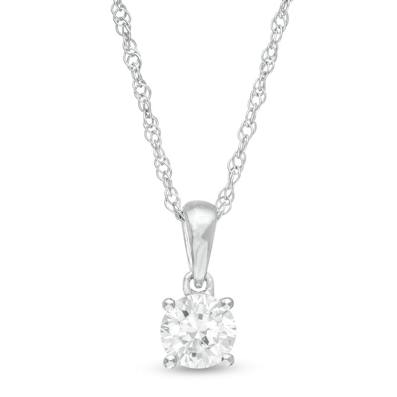 0.45 CT. Diamond Solitaire Pendant in 10K White Gold