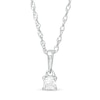 Thumbnail Image 0 of 0.085 CT. Princess-Cut Diamond Solitaire Pendant in 10K White Gold