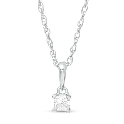 CT. Princess-Cut Diamond Solitaire Pendant in 10K Gold