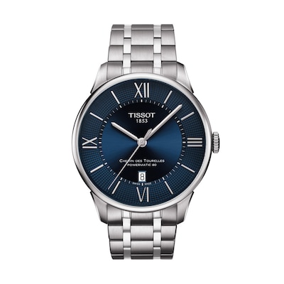 Men's Tissot Chemin des Tourelles Powermatic 80 Automatic Watch with Blue Dial (Model: T099.407.11.048.00)