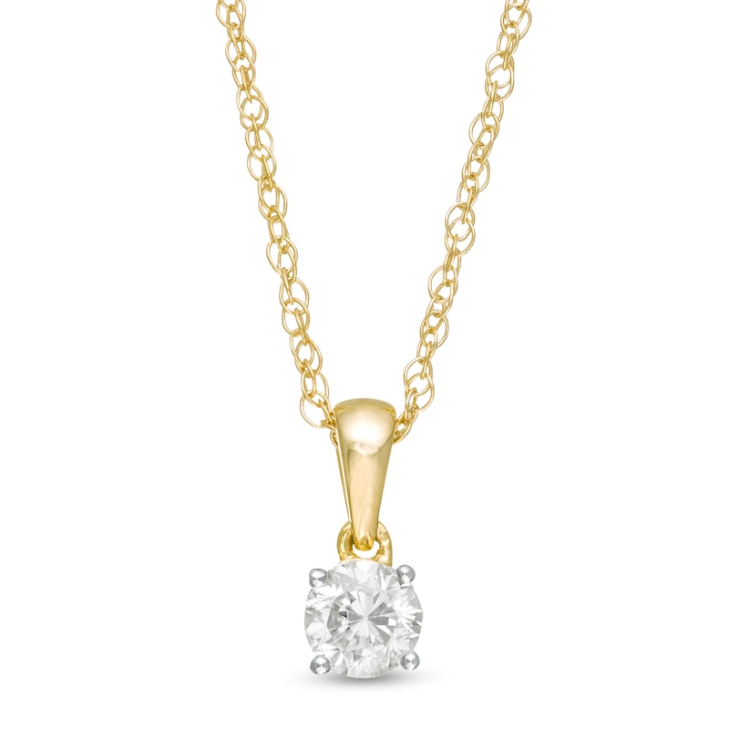 Main Image 1 of 0.29 CT. Diamond Solitaire Pendant in 10K Gold