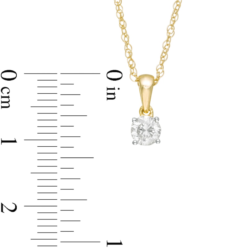 Main Image 3 of 0.29 CT. Diamond Solitaire Pendant in 10K Gold