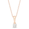 Thumbnail Image 0 of 0.085 CT. Diamond Solitaire Pendant in 10K Rose Gold