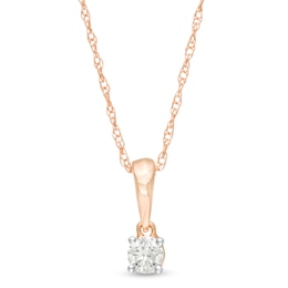 0.085 CT. Diamond Solitaire Pendant in 10K Rose Gold