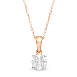 0.45 CT. Diamond Solitaire Pendant in 10K Rose Gold