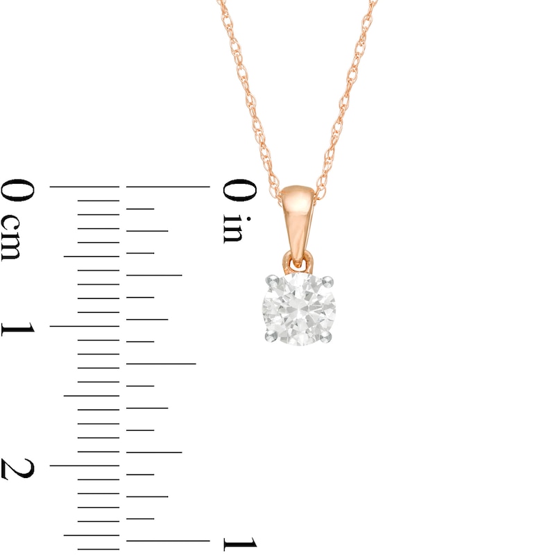 Main Image 3 of 0.45 CT. Diamond Solitaire Pendant in 10K Rose Gold