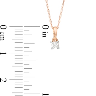 CT. Princess-Cut Diamond Solitaire Pendant in 10K Rose Gold