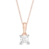 Thumbnail Image 1 of 0.29 CT. Princess-Cut Diamond Solitaire Pendant in 10K Rose Gold