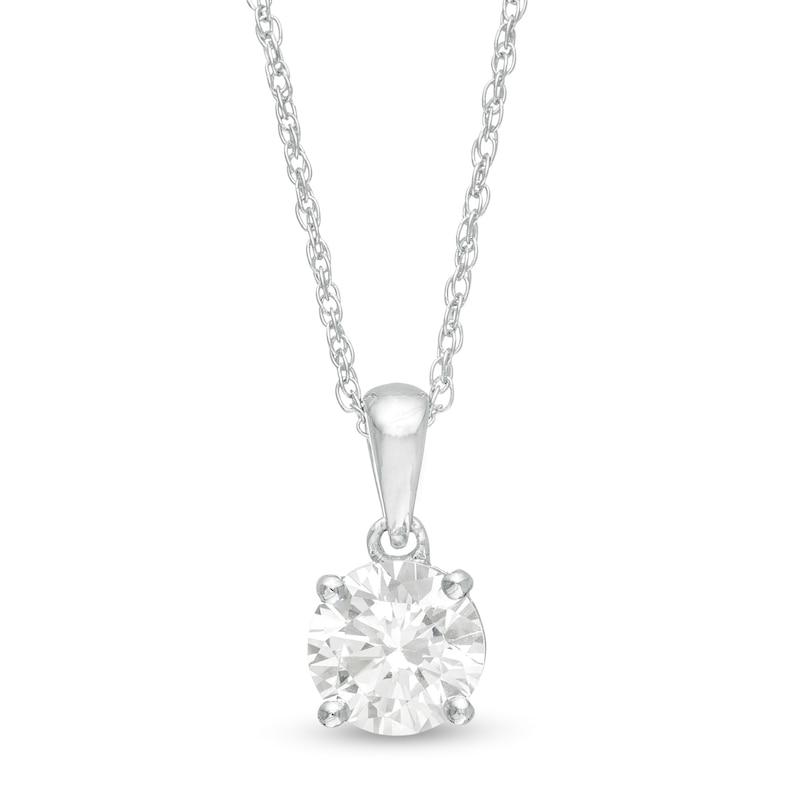 Main Image 1 of 0.95 CT. Diamond Solitaire Pendant in 10K White Gold