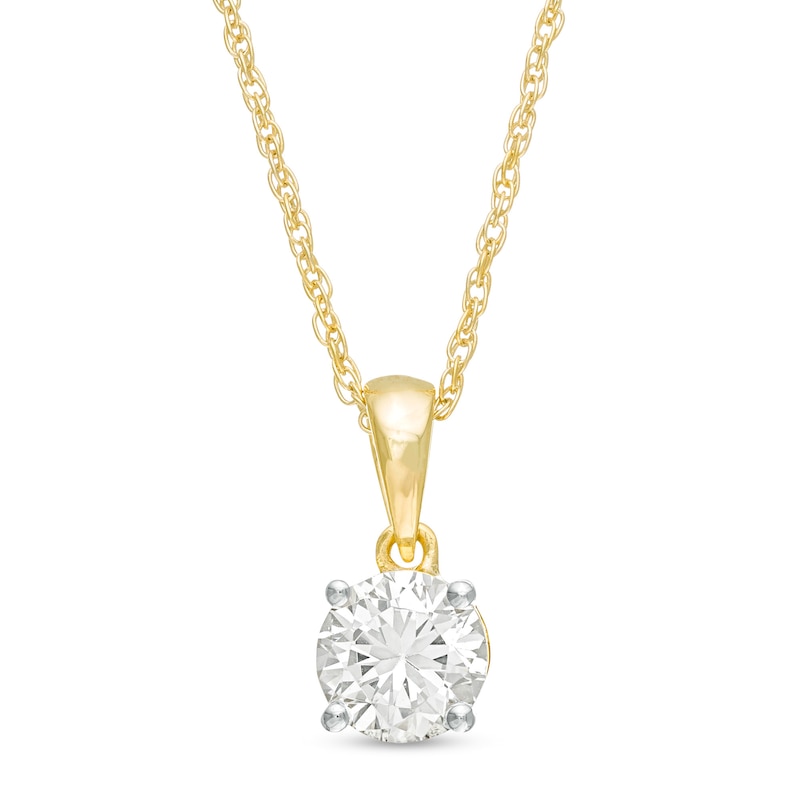 Main Image 1 of 0.69 CT. Diamond Solitaire Pendant in 10K Gold