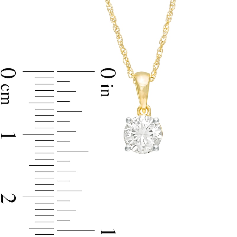 Main Image 3 of 0.69 CT. Diamond Solitaire Pendant in 10K Gold