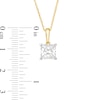 Thumbnail Image 3 of 0.95 CT. Princess-Cut Diamond Solitaire Pendant in 10K Gold