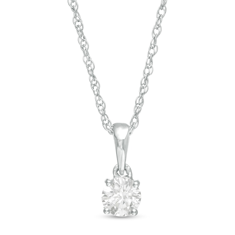 Main Image 1 of 0.29 CT. Diamond Solitaire Pendant in 10K White Gold