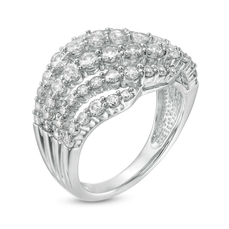 2.00 CT. T.W. Diamond Multi-Row Wave Ring in 10K White Gold|Peoples Jewellers