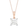 Thumbnail Image 1 of 0.95 CT. Princess-Cut Diamond Solitaire Pendant in 10K Rose Gold