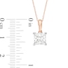 Thumbnail Image 3 of 0.95 CT. Princess-Cut Diamond Solitaire Pendant in 10K Rose Gold