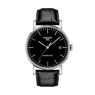 Men's Tissot Everytime Swissmatic Automatic Strap Watch with Black Dial (Model: T109.407.16.051.00)