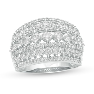 1.96 CT. T.W. Diamond Multi-Row Domed Ring in 10K White Gold