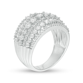 1.96 CT. T.W. Diamond Multi-Row Domed Ring in 10K White Gold