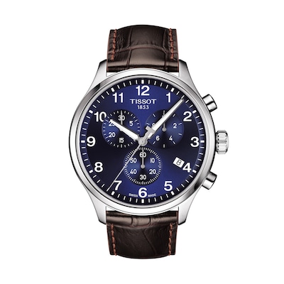 Men's Tissot XL Classic Chronograph Strap Watch with Blue Dial (Model: T116.617.16.047.00)