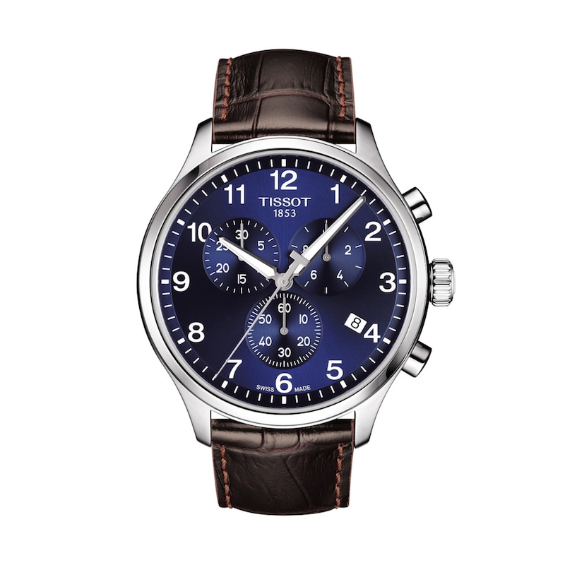 Men's Tissot XL Classic Chronograph Strap Watch with Blue Dial (Model: T116.617.16.047.00)