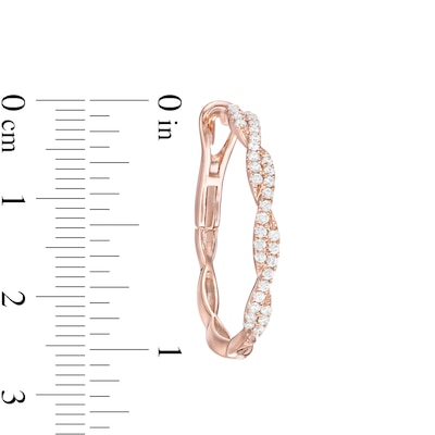 0.50 CT. T.W. Diamond Twist Hoop Earrings in 10K Rose Gold