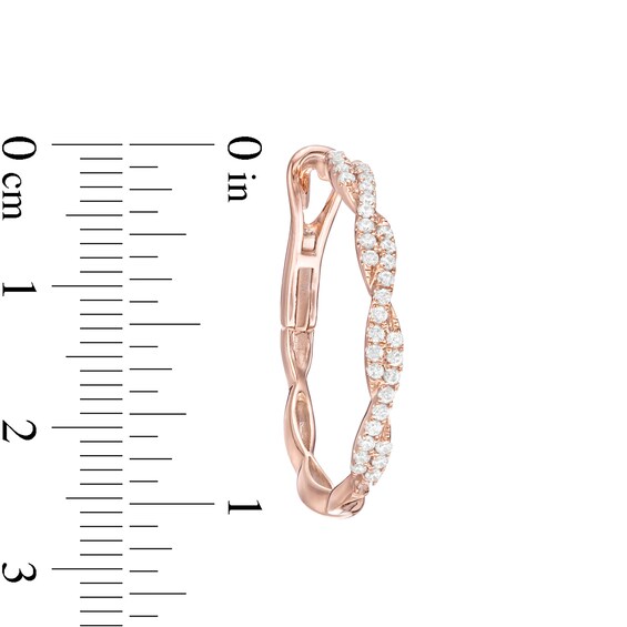 0.50 CT. T.W. Diamond Twist Hoop Earrings in 10K Rose Gold