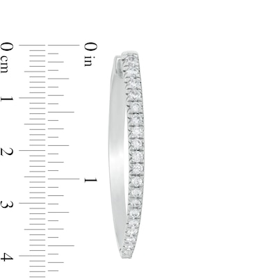 CT. T.W. Diamond Hoop Earrings in 10K White Gold